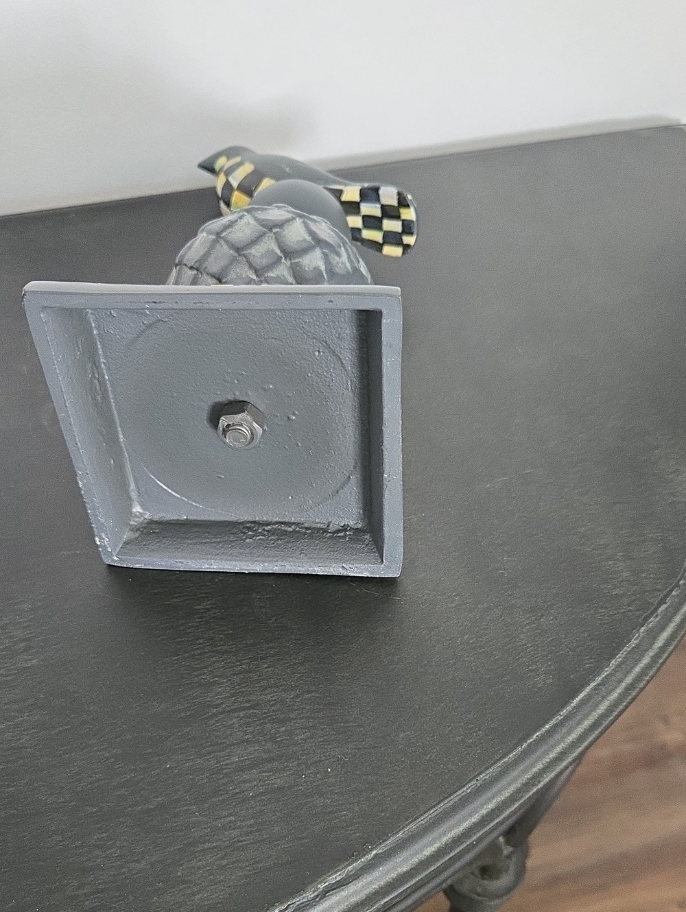 Mackenzie Childs Decorative Black Bird On A Thistle Accent Statue Courtley Check - Picture 5 of 7
